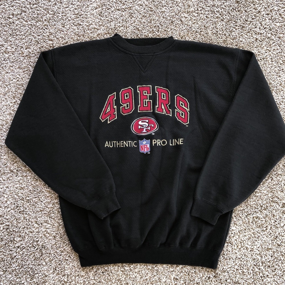 Vtg Logo Athletic San Francisco 49ers Pro Line Sweatshirt Mens XL Black Pullover